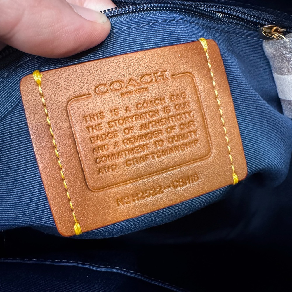 NWT Coach Jude Duffle Bag in Gold/Deep Blue - Picture 10 of 14